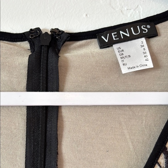 FINAL! NWOT! VENUS Black and Cream Jumpsuit with Elegant Design - Picture 4 of 7